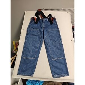 Vintage Big Bill Jeans Mens 40 X 30 Carpenter Double Knee Lined W/ Suspenders